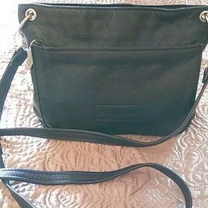 Kenneth Cole Black genuine leather cross body bag